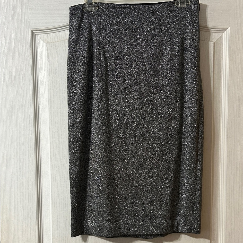 Worthington Metallic Pencil Skirt - Silver